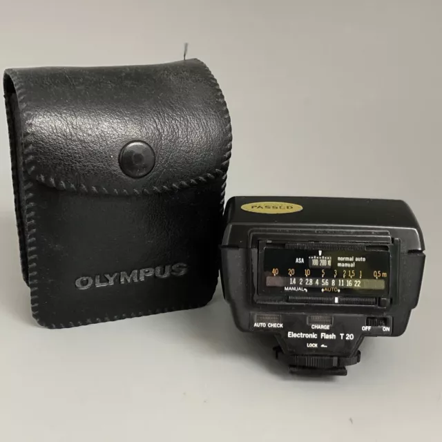 Olympus Electronic Flash T20 Camera Equipment Leather Pouch Hot Shoe -CP