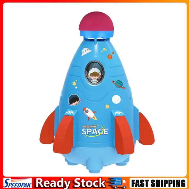 Space Rocket Sprinklers Rotating Water Powered Launcher Summer Fun Toys (Blue) H