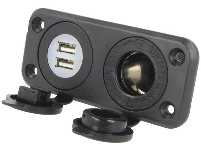 Alimentation Allume-cigare FDouble USB F - 10A - Noir - Visse