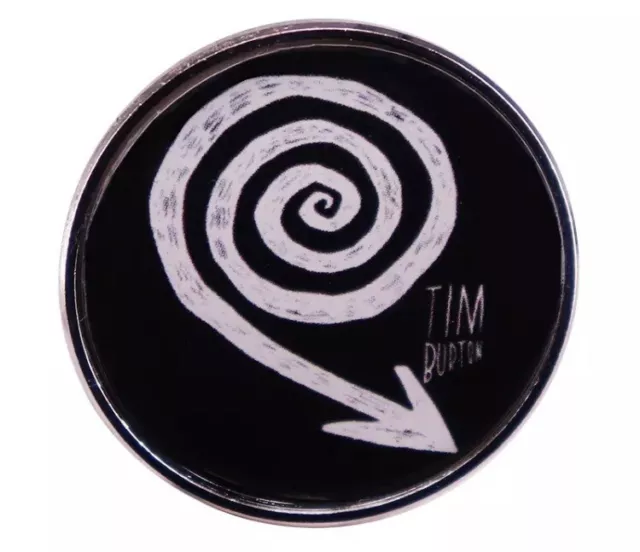 Tim Burton Dark Spiral Beetlejuice Scissorhands Nightmare Xmas Metal Pin Badge