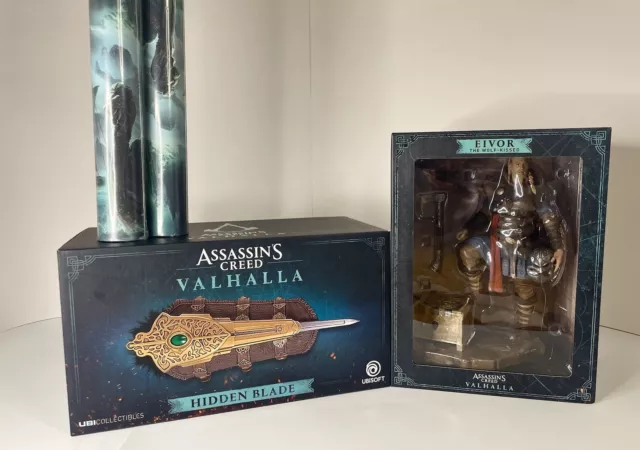 Assassins Creed Valhalla Game + Steelbook + Eivor Statue + Hidden Blade + Poster
