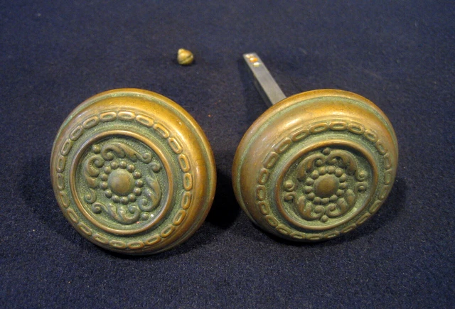 Incredible Pair Antique Art Nouveau Decorative Door Knobs late 1800's