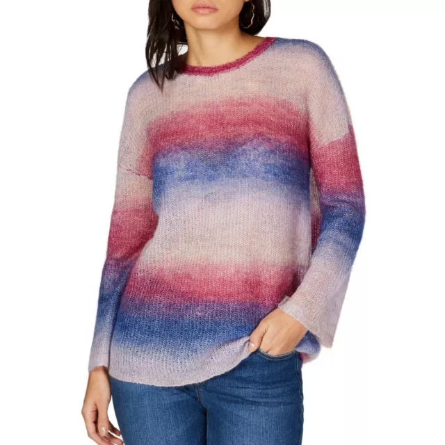 INC NEW Women's Mohair Blend Striped Ombre Crewneck Sweater Top TEDO