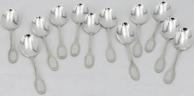 10 pelles à glace métal argenté orfèvre Christofle Marly grave HBC