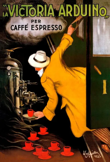 Poster Manifesto Locandina Pubblicitaria d'Epoca Stampa Vintage Bevanda Caffè