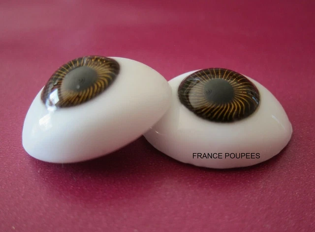 yeux marron 12mm en verre ovales Jumeau®-poupée ancienne/moderne-Doll glass eyes