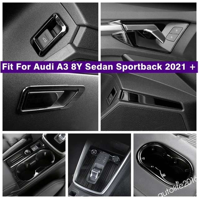 Black Accessories Gear Shift Panel Trim For Audi A3 8Y Sedan Sportback 2021 2022
