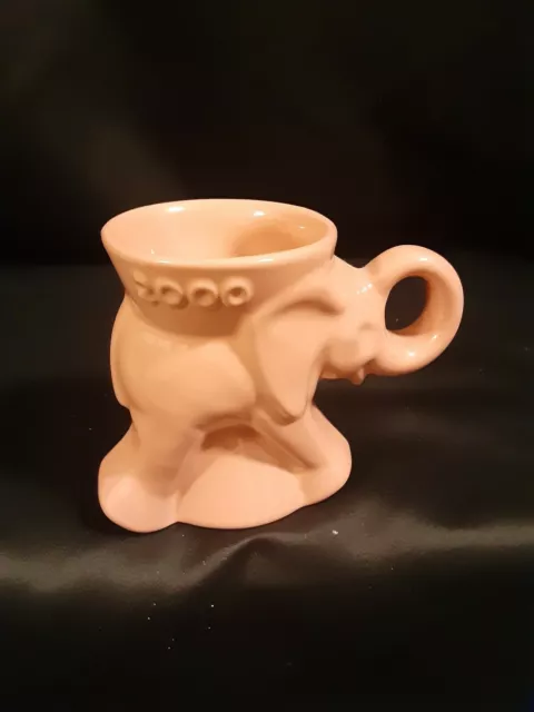 Vintage Frankoma   Elephant Mug 2000 GOP Republican Political Pottery Pink