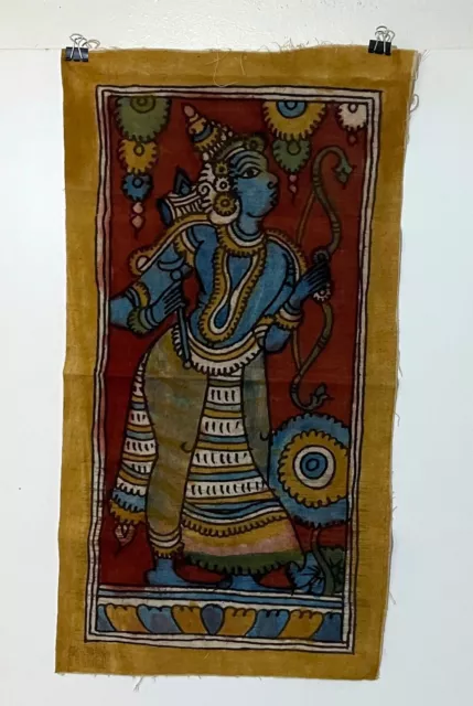 Vintage Kalamkari Painting On Cottom Fabric Of A Hindu Deity - From India