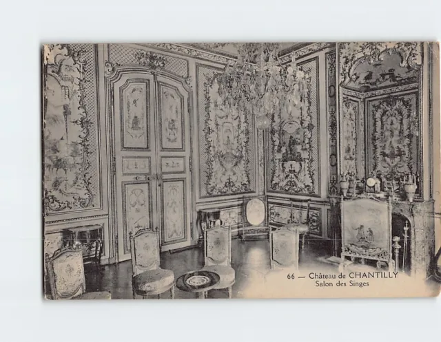 Postcard Salon des Singes, Château de Chantilly, France