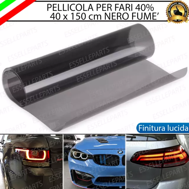 PELLICOLA FARI ADESIVA NERO LUCIDO 40 x 150 CM PER BMW SERIE 3 F30 F31