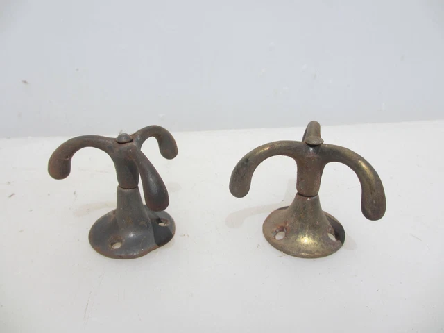 Vintage Iron Ceiling Hook Hanger Old Storage Antique Garage Brass Plated ODD