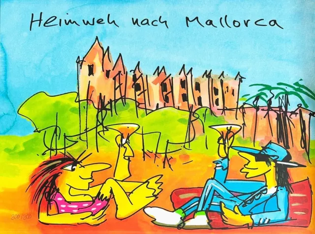 Color screen print Udo Lindenberg "homelessness to Mallorca"