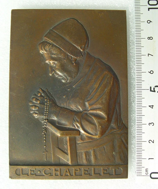 Plaque Médaille Bronze Art Nouveau 63x48 Mm - Samuel Grun, Occasion