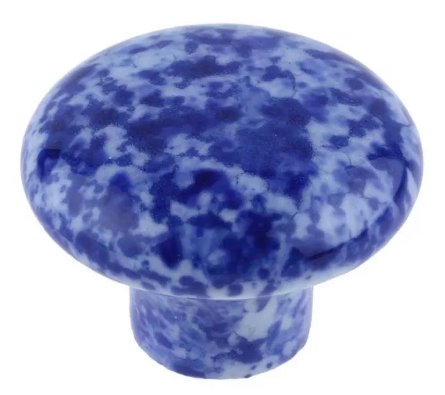 1  Ceramic Graniteware Cabinet Knobs Enamelware Drawer Pulls Blue & White
