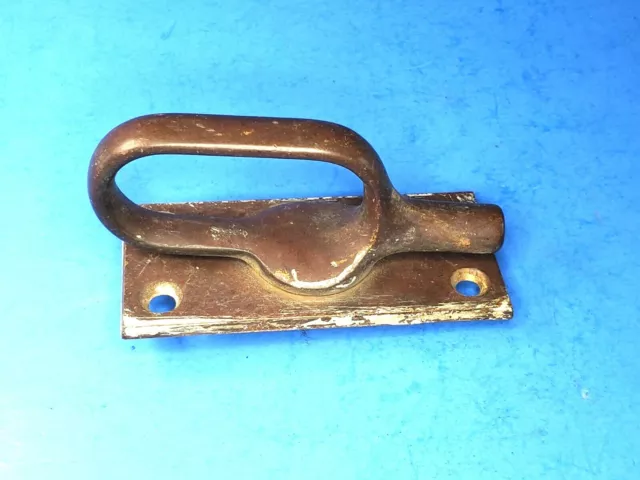 Vintage Window Sash Latch Swing Arm Catch Cast Solid Brass Plate 1 3/8" x 3"