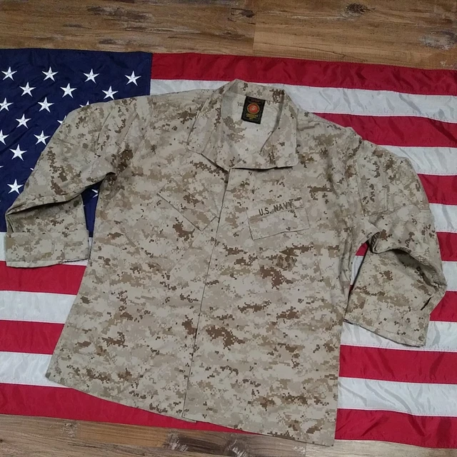 US Navy Desert Digital Marpat Combat Uniform Coat MCCUU w/Marine Insignia LARGE