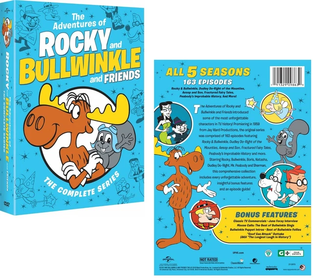 THE ADVENTURES OF ROCKY AND BULLWINKLE AND FRIENDS (1959): TV Series Rg1 DVD