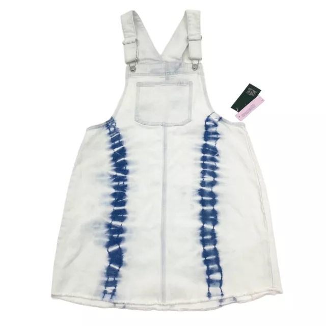 Wild Fable Womens Juniors Size M Denim Overalls Skirt Indigo Tie Dye Light Wash