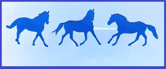 Flexible Stencil *RUNNING HORSES* Card Making Equestrian- 8cm x 21cm - 190micron