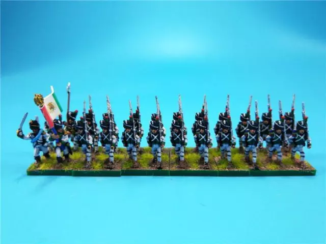 15mm Napoleonic painted Italian Guard Velite Chasseurs/Carabinier Marching Dit04
