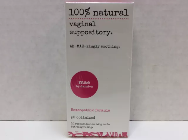 Mae By Damiva Vaginal Suppository 100% Natural 10 Suppositories .19 g 10/2023
