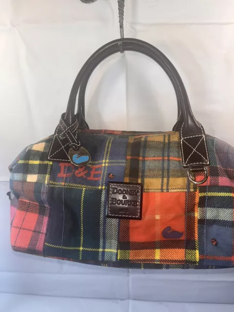 DOONEY & BOURKE Madras Picnic Plaid Ladybug Duffle Bag Purse
