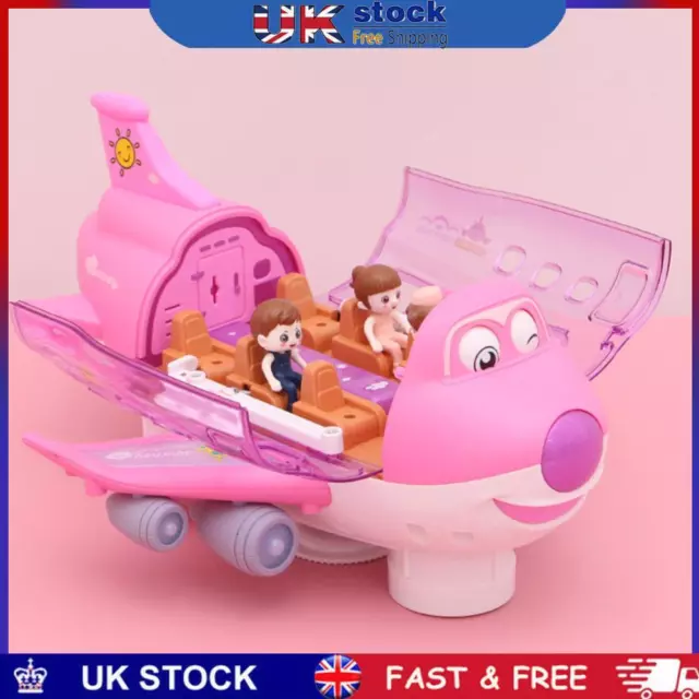 Aeroplane Toys Cartoon Electric Toy Plane Gifts for Children (Pink No Battery)