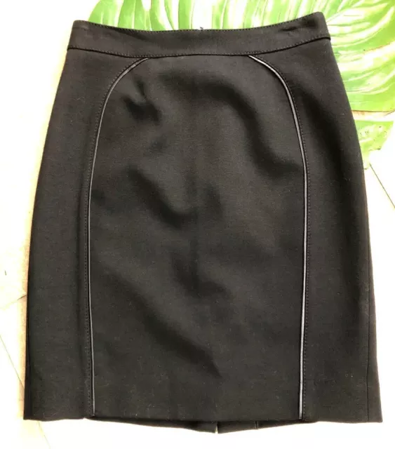 Elie Tahari Women 2 Black Straight Pencil Knee Length Skirt TT