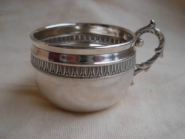 ANTIQUE FRENCH STERLING SILVER COFFEE CUP ,LATE 19th EARLY 20TH CENTURY.