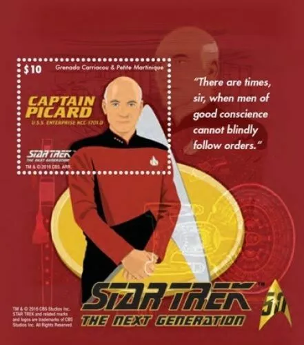 Star Trek - Grenadines 2015 - Captain Picard - Miniature Sheet - MNH