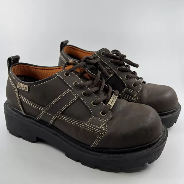 VTG MUDD BROWN Faux Leather Chunky Platform Sneakers Size 8 Y2K 90s School Punk 70.00 PicClick