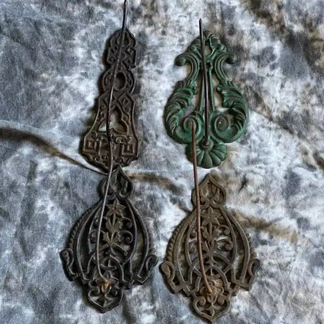 Set of 4 Cast Iron Hanging Receipt Hooks from 1800’s-1920’s Vintage Victorian