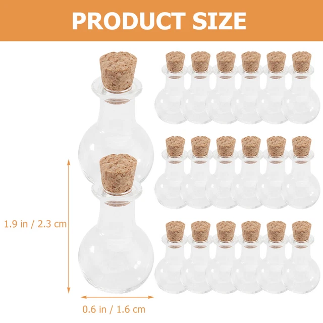 200Pcs Dekorative Glas Glas Flaschen Mit Kork Probe Flaschen Für Hause Freunde 7