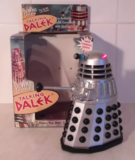 Dr Doctor Who TALKING DALEK Silver and Black in Original Box Product Enterprise