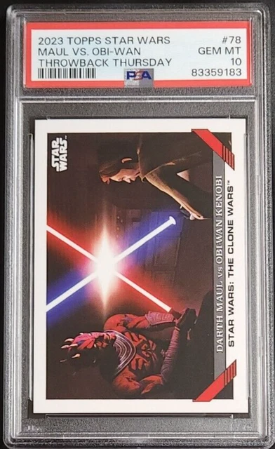 Darth Maul vs Obi-Wan 2023 Topps Throwback Thursday Star Wars #78 PSA 10 GEM MT