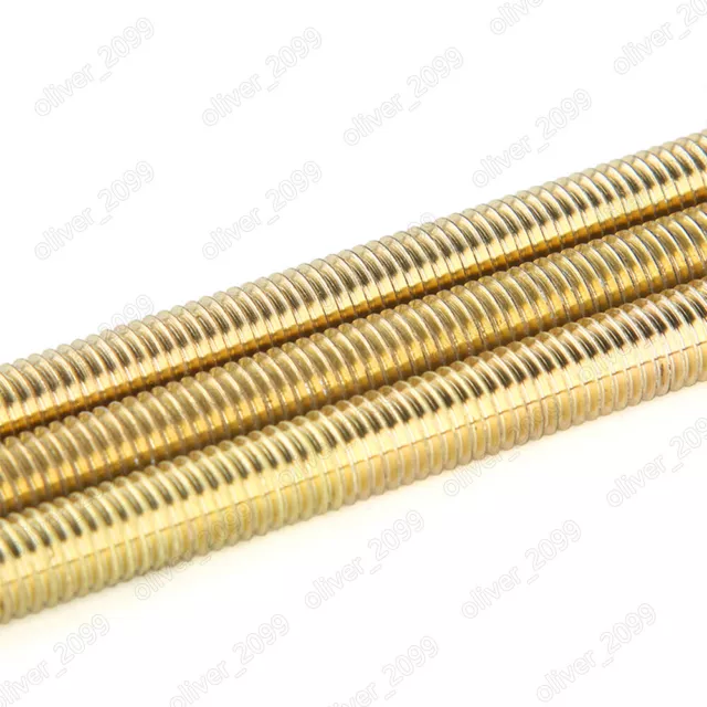 M2 M3 M4 M5 M6 M8 M10 M12 M16 M20 Brass Threaded Rods Metric Thread Stud Bolts 2