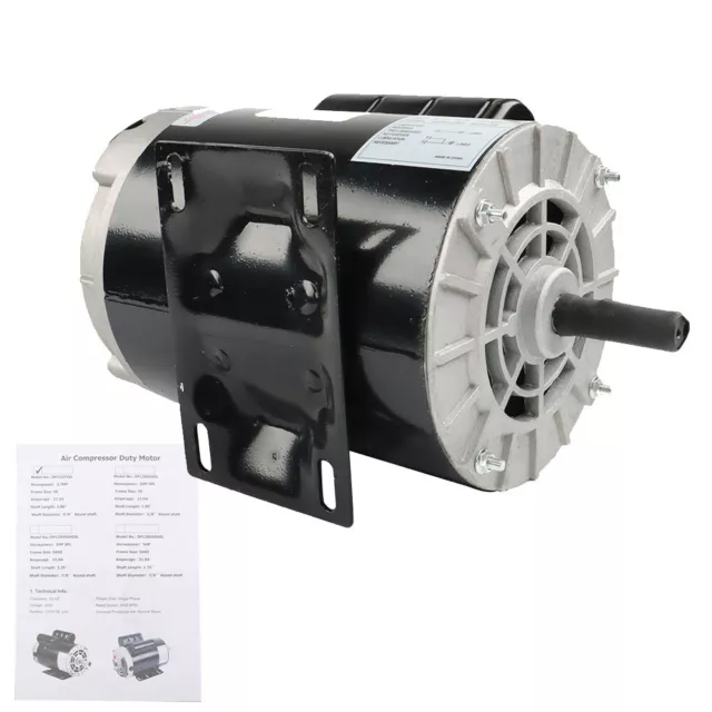 3.7 HP 3450 RPM Electric Motor Compressor Duty 1 Phase 5/8" Shaft 230 V