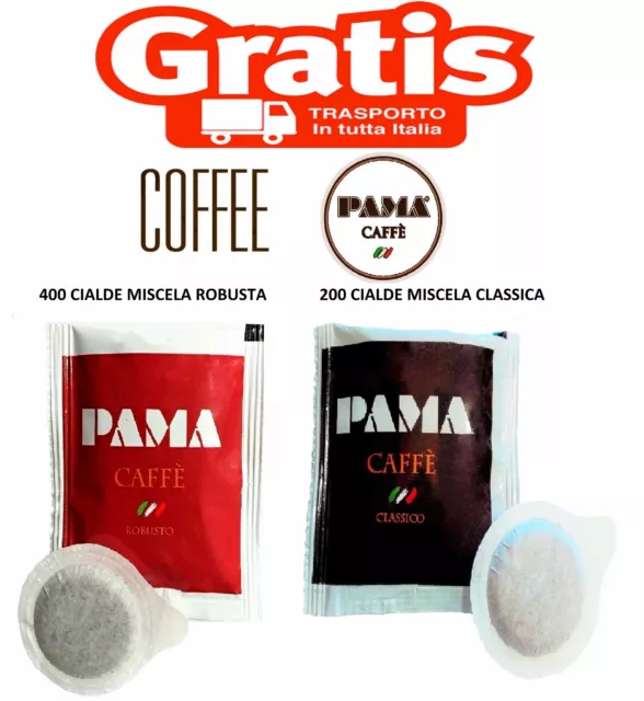 Mix 600 Cialde Caffè Pama Filtro Carta ESE 44mm