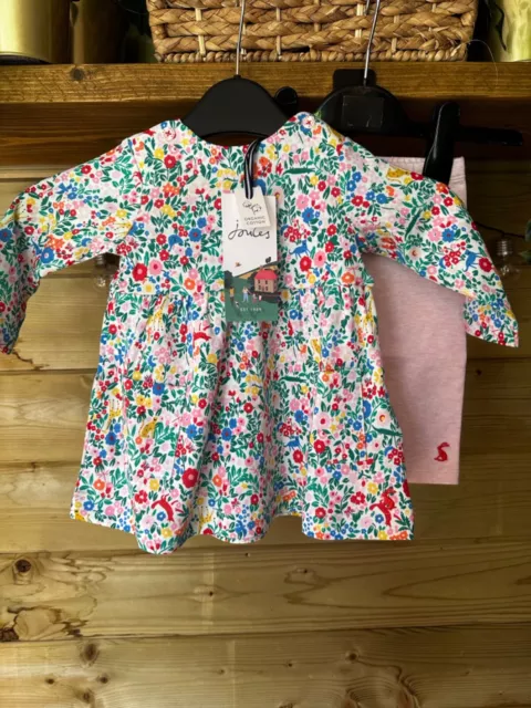 JOULES CHRISTINA Ditsy Dress & Leggings Set Age 3-6 Months