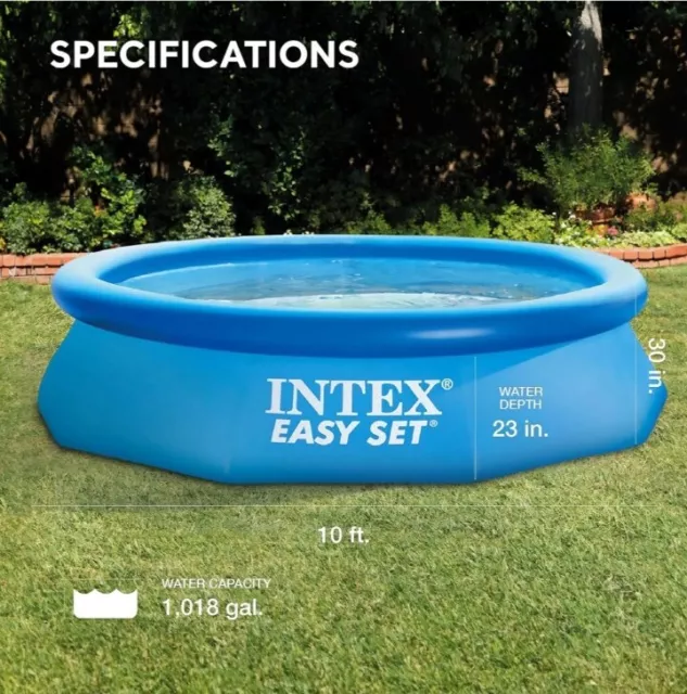 Intex Easy Set Up Inflatable Paddling Swimming Pool For Garden 10Ft X 30 2