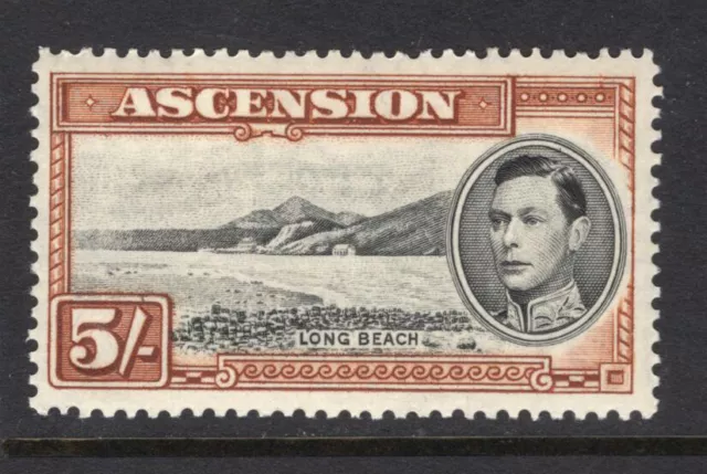 M22779 Ascension 1938 SG46 KGVI: 5/- black & yellow-brown perf 13.5 LMM