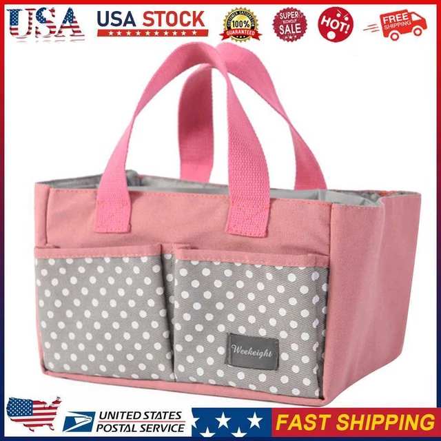 Baby Diaper Caddy Holder Bag Maternity Nursery Organizer Storage (Pink)