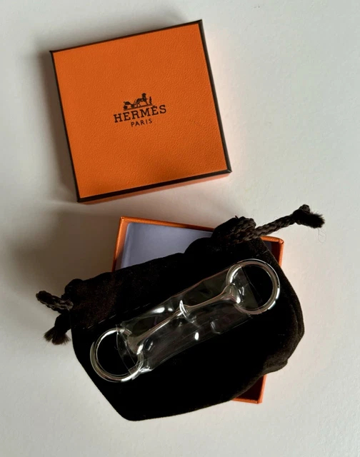 NEW HERMES ANNEAU Mini Mors Twilly Scarf Ring Palladium-plated