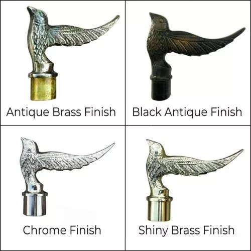 Solid Brass Bird Handle Victorian Royal Walking Stick Antique Vintage Canes 3