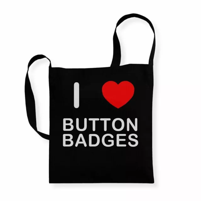 I Love Button Badge Fridge Magnets - Cotton Sling Bag | Choice of Colour