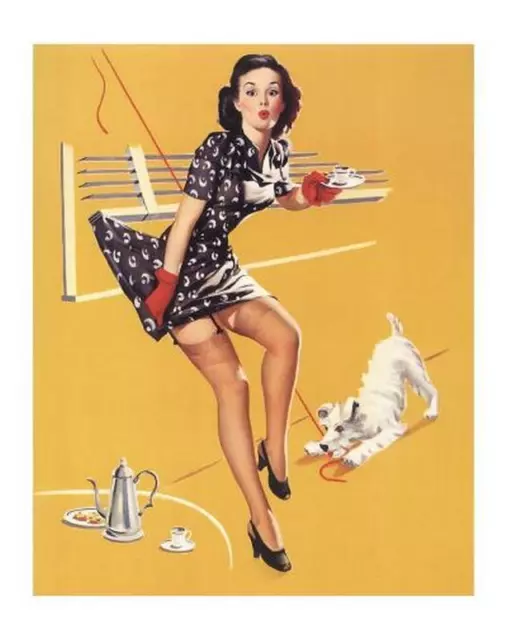 Gil Elvgren Pin-up ~ BLIND DATE ~ Playful Terrier ~ 183