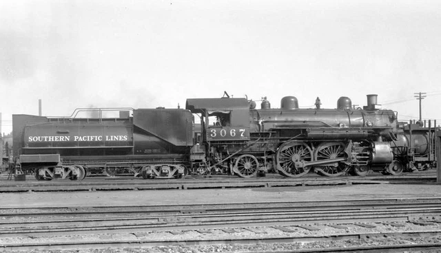 SP SOUTHERN PACIFIC Railroad Locomotive Engine No 3067 Old Train Photo ...