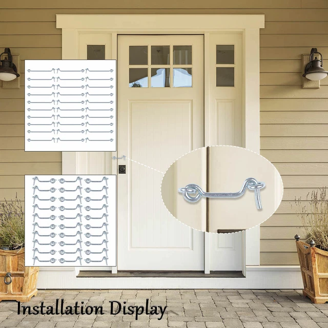 Cabin Hooks Eye Latch Privacy Hook w Screws for Window Slide Barn Door 30pcs