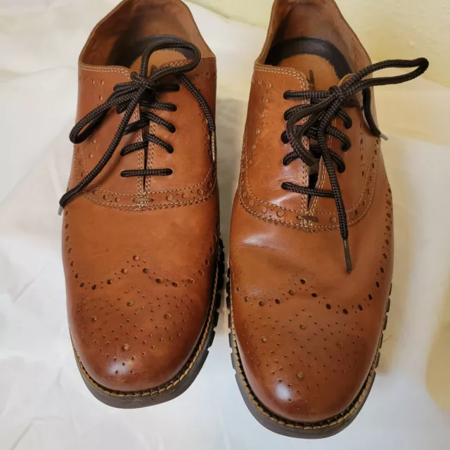 Cole Haan ZeroGrand Men’s 11 M Brown Leather Wingtip Oxford Lace Up Shoes C29411